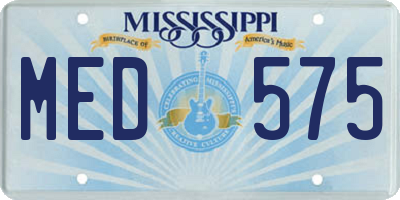 MS license plate MED575