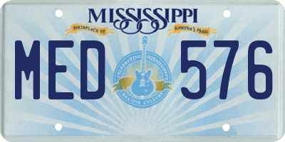 MS license plate MED576
