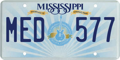 MS license plate MED577
