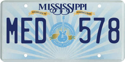 MS license plate MED578