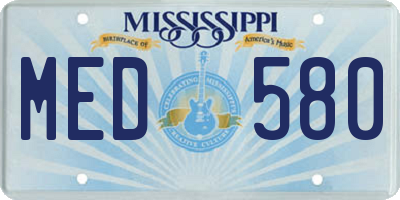 MS license plate MED580