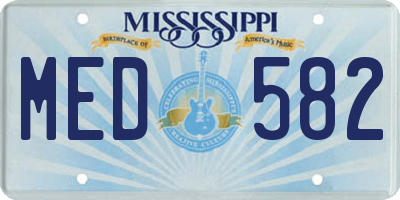MS license plate MED582