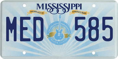 MS license plate MED585