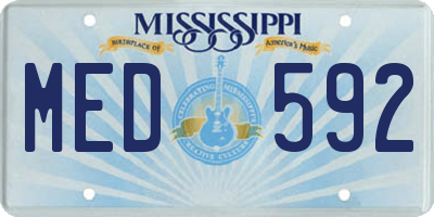 MS license plate MED592