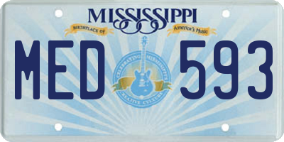 MS license plate MED593
