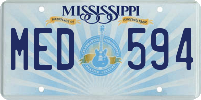 MS license plate MED594
