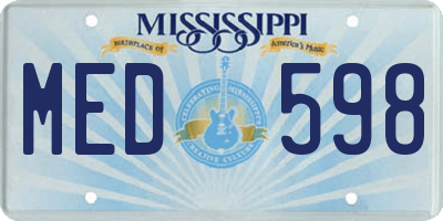 MS license plate MED598