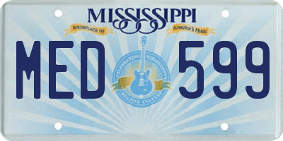MS license plate MED599