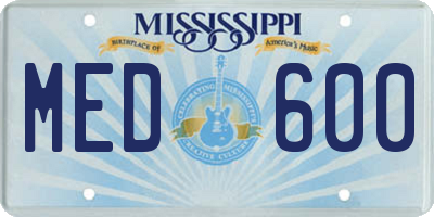 MS license plate MED600