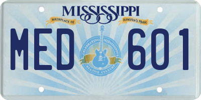 MS license plate MED601