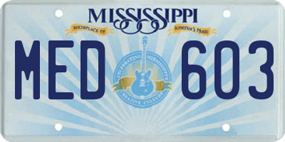MS license plate MED603