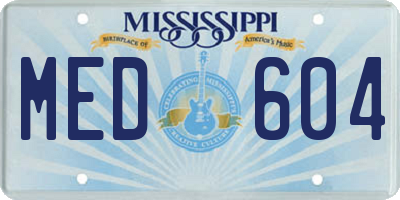 MS license plate MED604