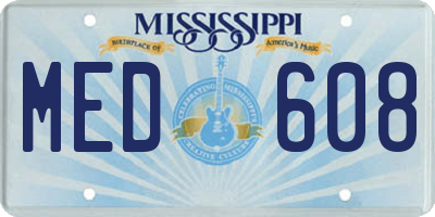 MS license plate MED608
