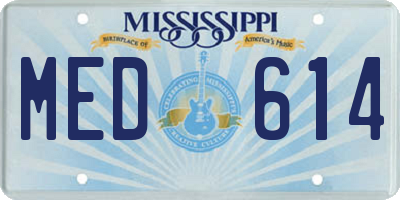 MS license plate MED614