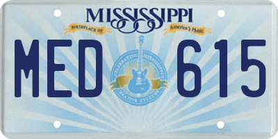 MS license plate MED615