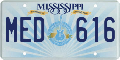 MS license plate MED616