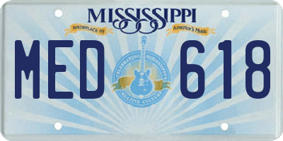 MS license plate MED618