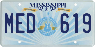 MS license plate MED619