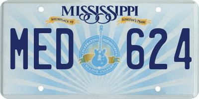 MS license plate MED624