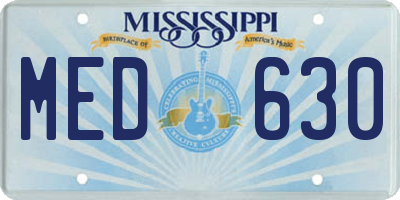 MS license plate MED630