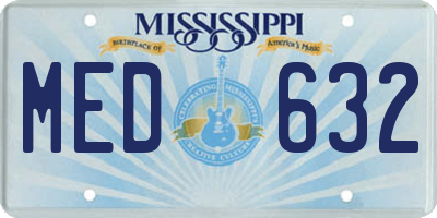 MS license plate MED632