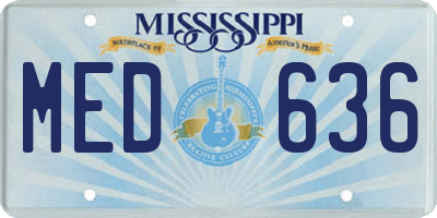 MS license plate MED636