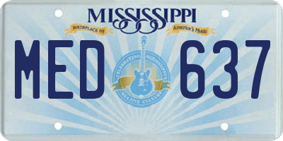 MS license plate MED637