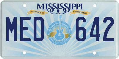 MS license plate MED642