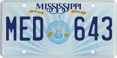 MS license plate MED643