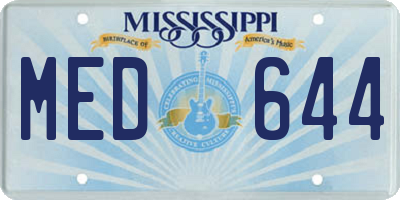 MS license plate MED644