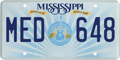 MS license plate MED648
