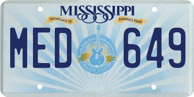 MS license plate MED649