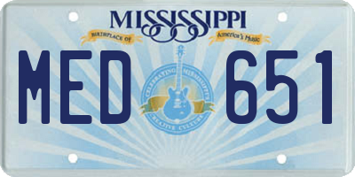 MS license plate MED651