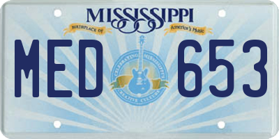 MS license plate MED653