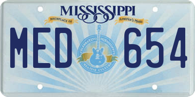 MS license plate MED654