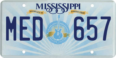 MS license plate MED657