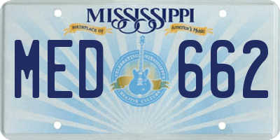 MS license plate MED662