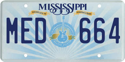 MS license plate MED664