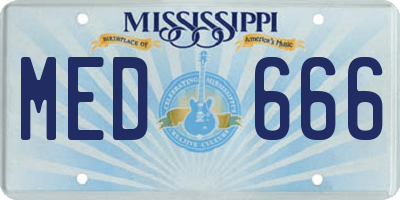 MS license plate MED666
