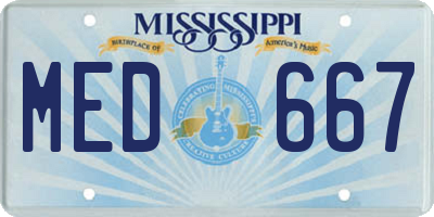 MS license plate MED667