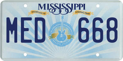 MS license plate MED668