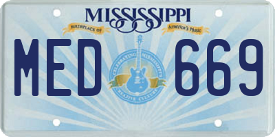 MS license plate MED669