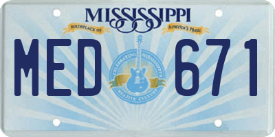 MS license plate MED671