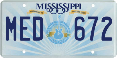 MS license plate MED672