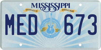 MS license plate MED673