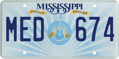 MS license plate MED674