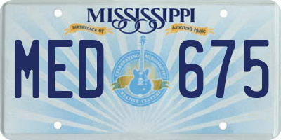 MS license plate MED675