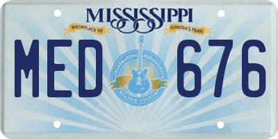 MS license plate MED676