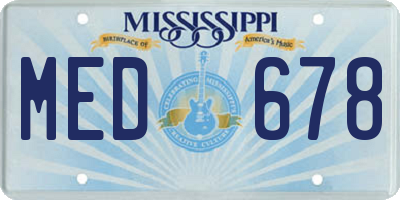 MS license plate MED678