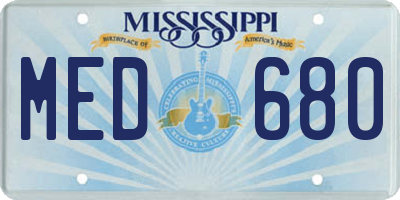 MS license plate MED680